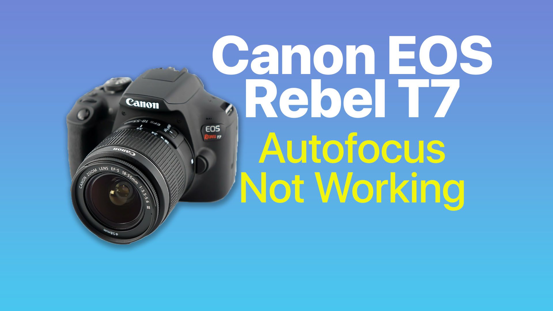 Canon EOS Rebel T7 DSLR Camera Autofocus Not Working Inaccurate