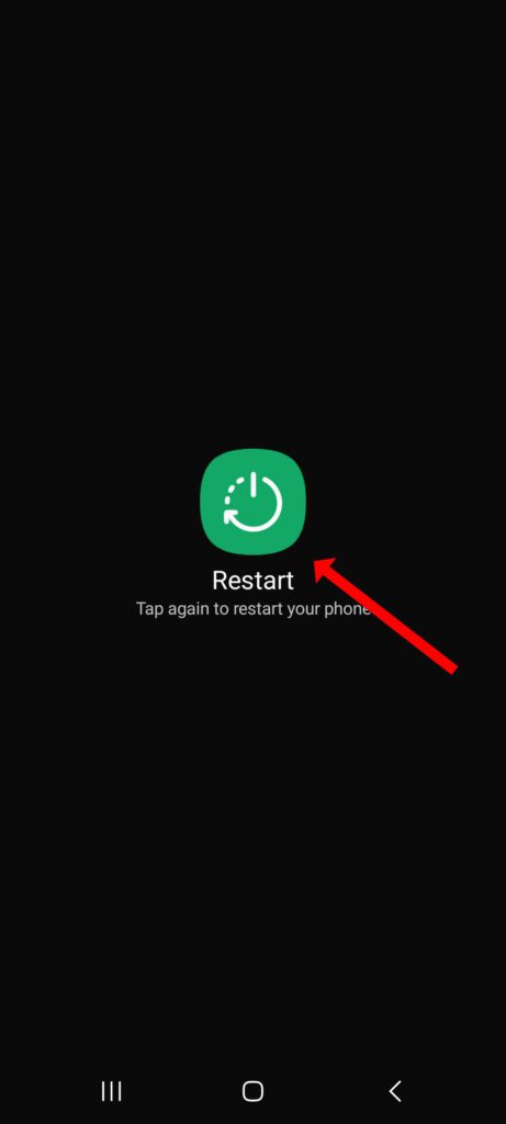 Tap Restart again to confirm.