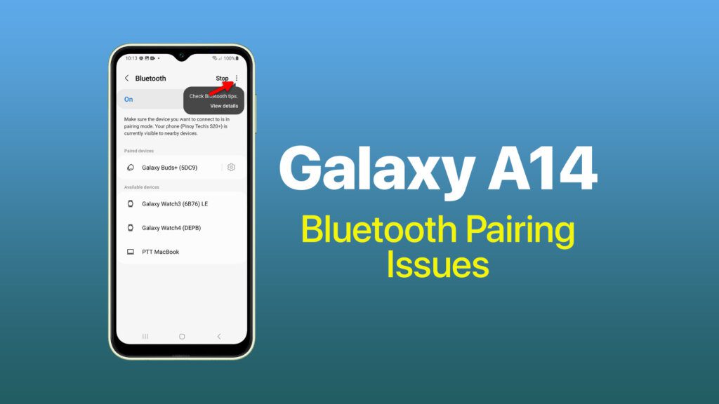 Galaxy A14 Bluetooth Pairing Issues