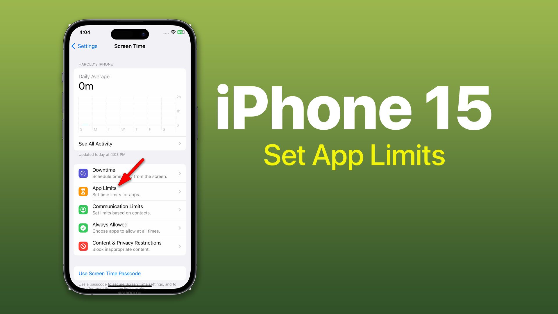 Set App Limits on iPhone 15 15