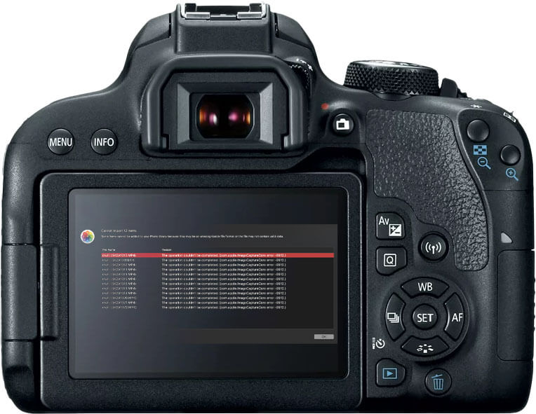 corrupted image files on canon EOS rebel t7