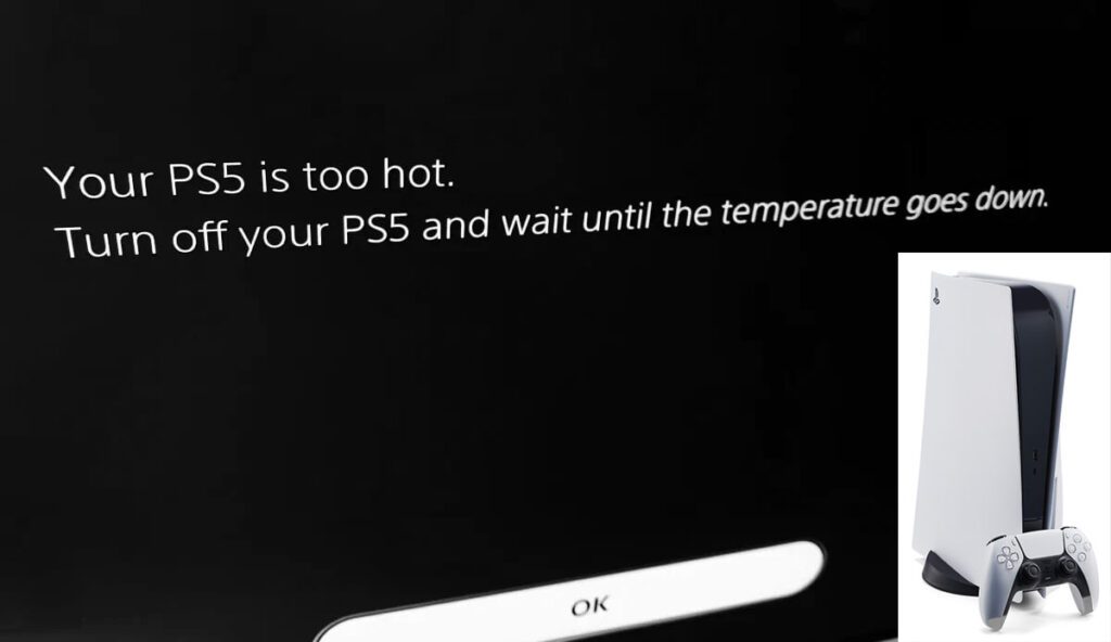 PS5 overheating warning message