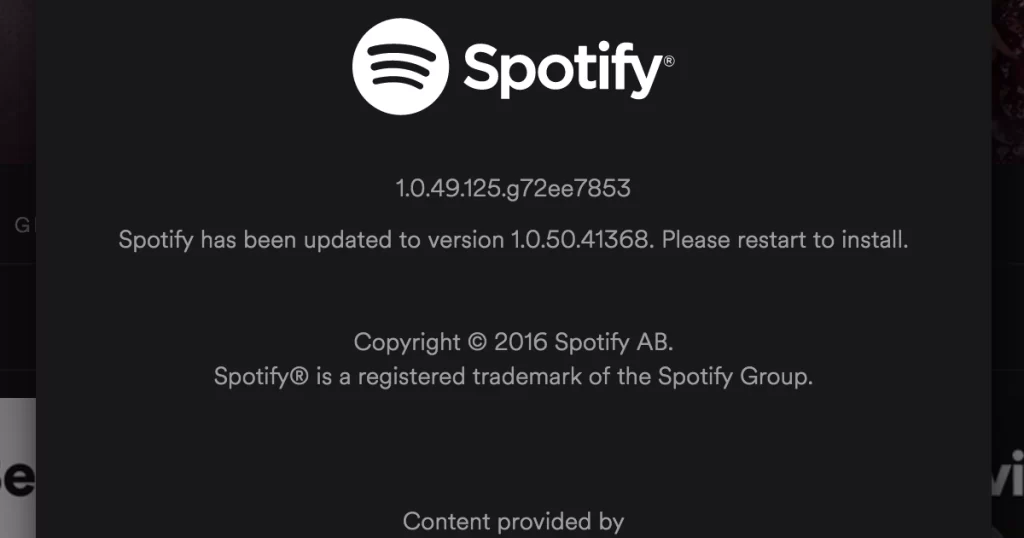 update Spotify to the latest version available