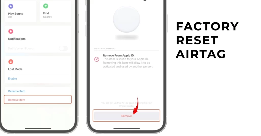 Factory Reset AirTag on iPhone