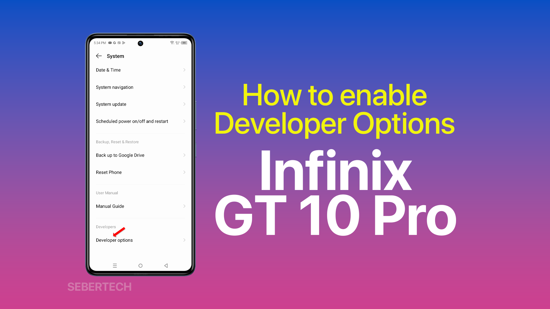 Enable Developer Options on Infinix GT 10 Pro 6