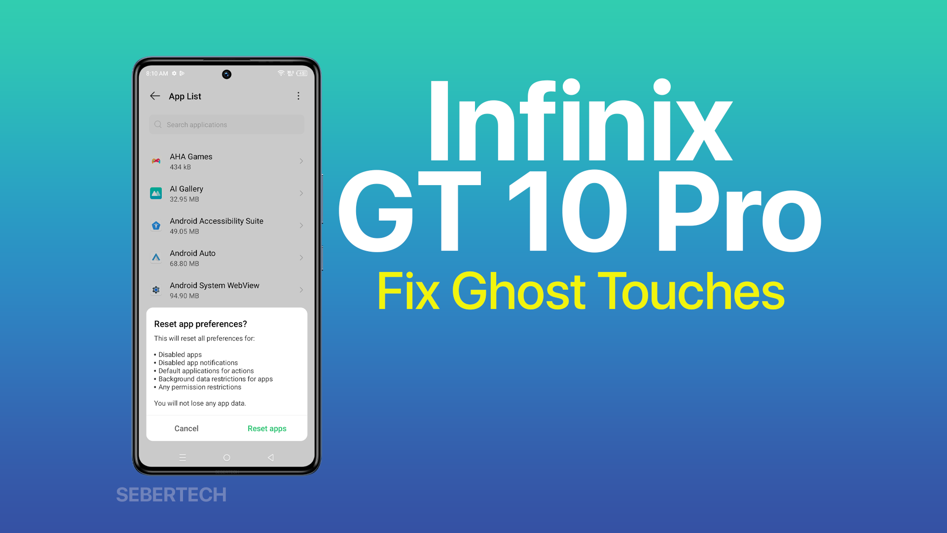 Fix Ghost Touches or Inaccurate Touchscreen on Infinix GT 10 Pro 2