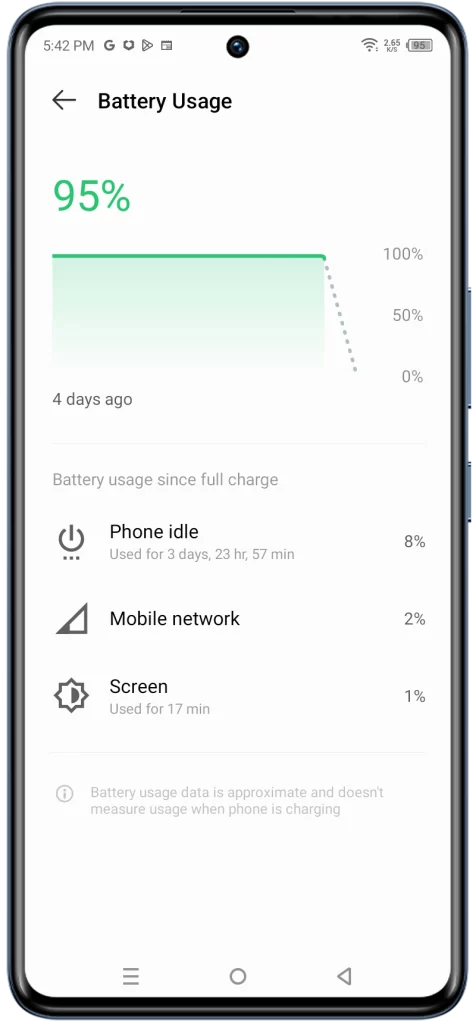 Tap on an app to see more detailed information about its battery usage.