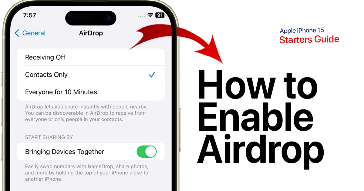 How to Enable AirDrop on iPhone 15 featured