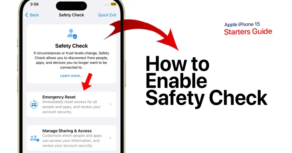 How to Enable Safety Check on iPhone 15