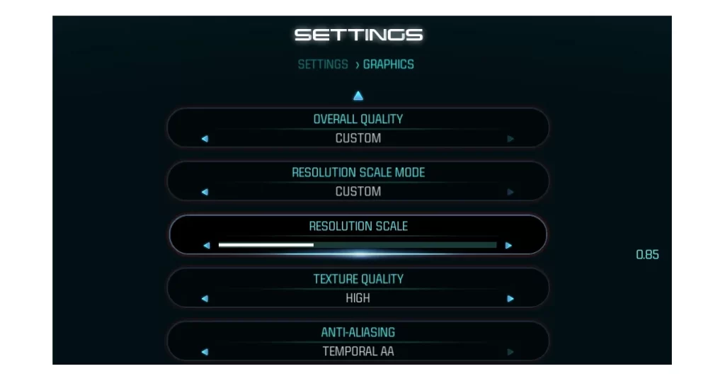 in-game video settings