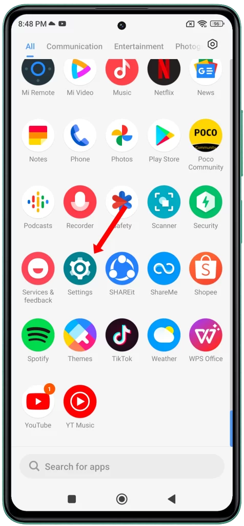 Open the Settings app.

The Settings app is where you can manage all of the settings on your Android device. To open the Settings app, tap on the gear icon in your app drawer.
