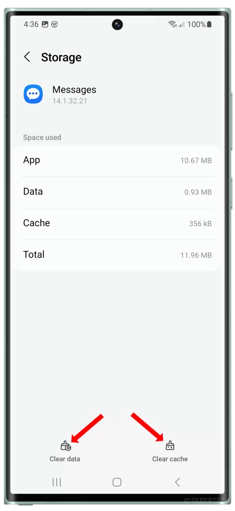 Tap Clear Data and Clear Cache.