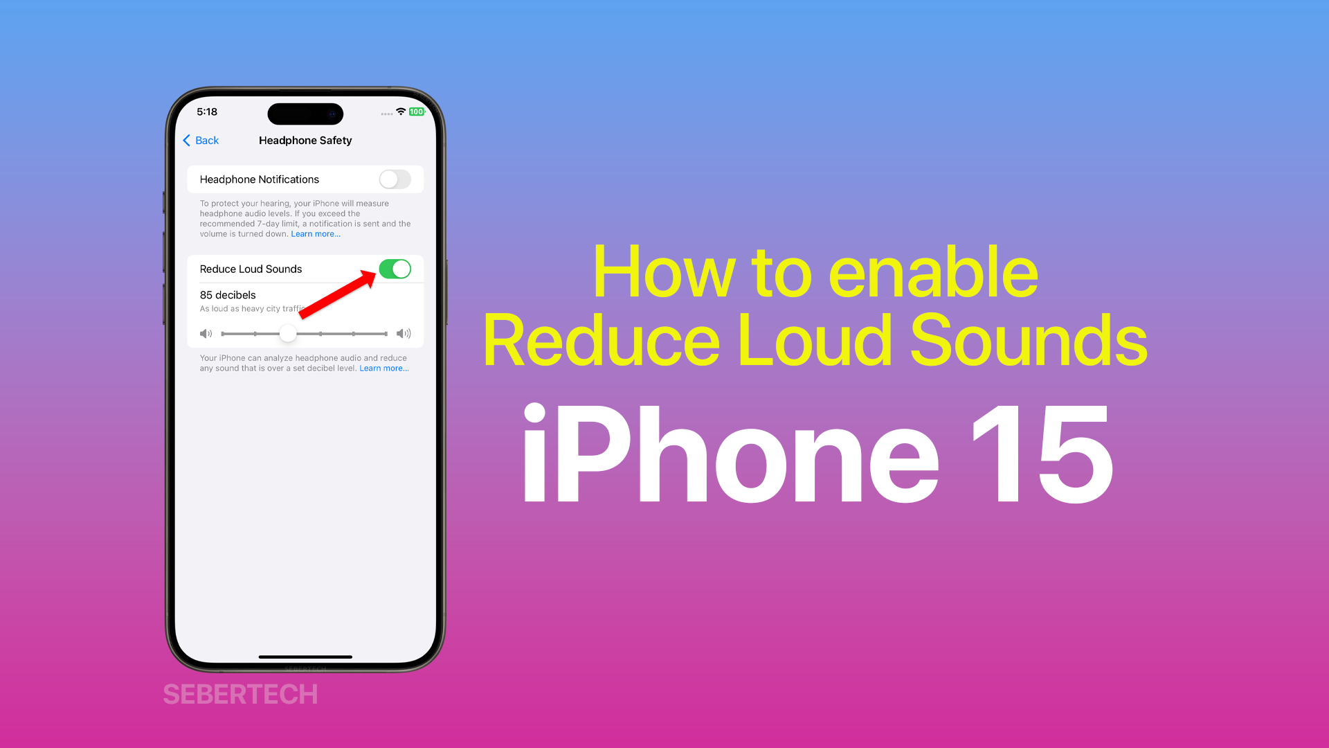 Reduce Loud Sounds on iPhone 15 3