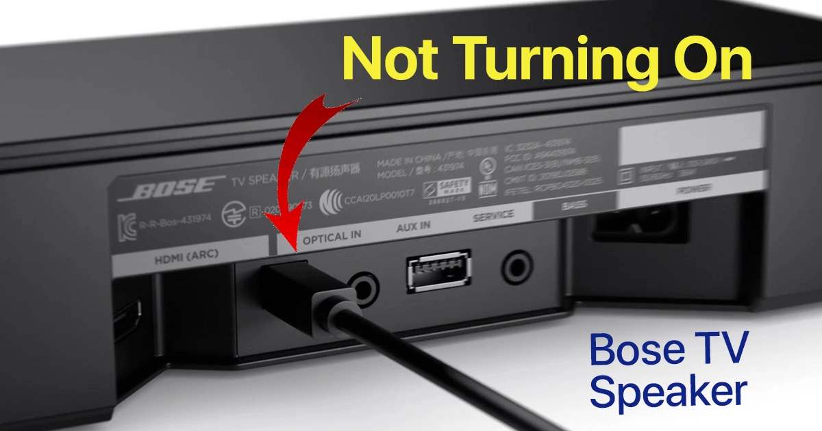 Troubleshoot Bose TV Speaker not turning on