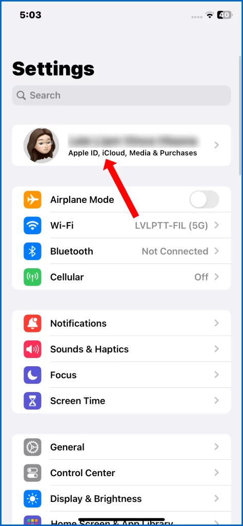 iPhone iCloud settings - sebertech