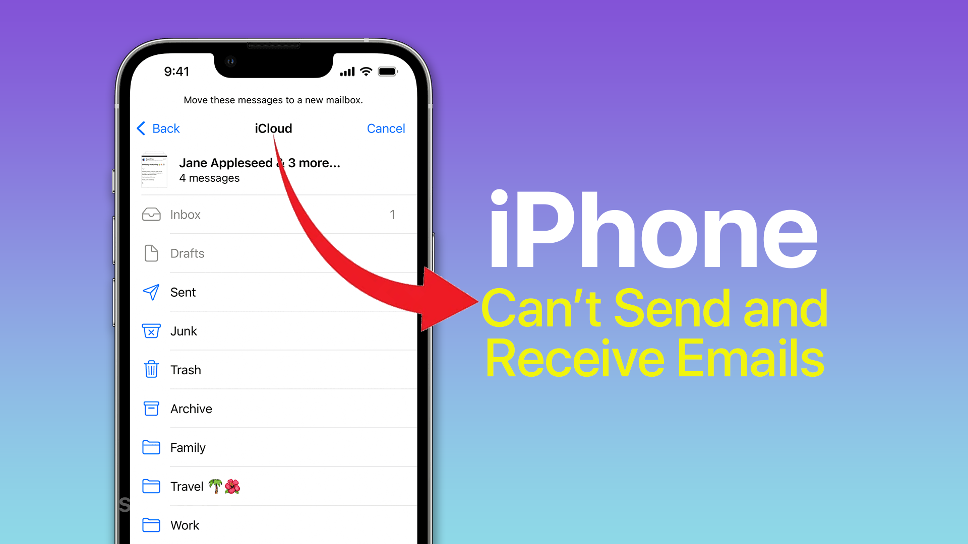 apple iphone cant send receive emails