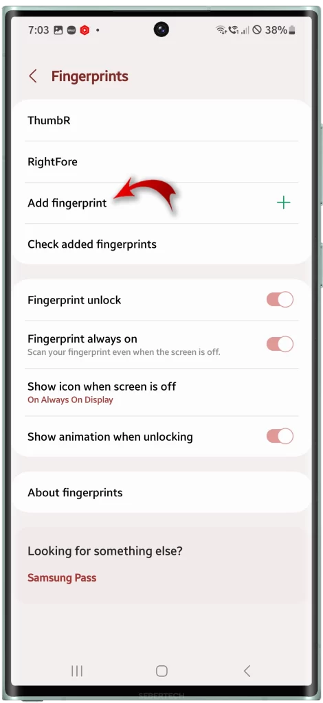 add fingerprint Android 14