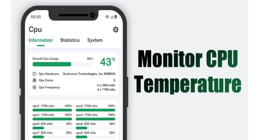 Monitor iPhone Temperature with DasherX app 