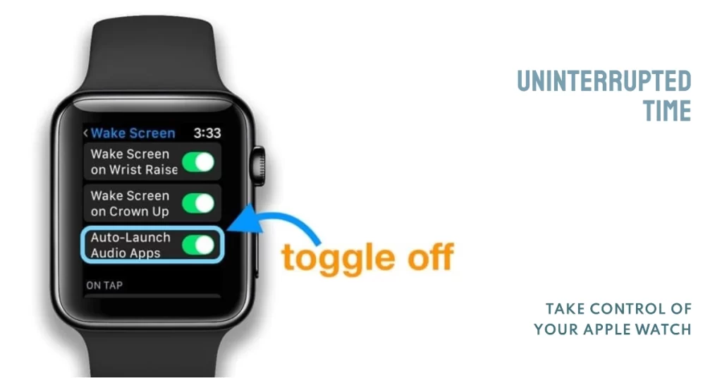 disable auto-launch audio apps on Apple Watch SE