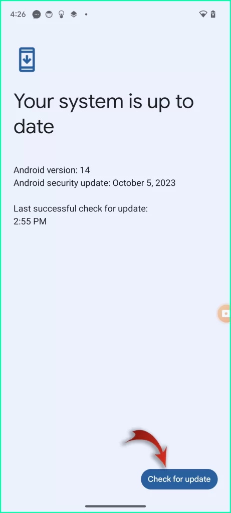 Google Pixel system update Android version