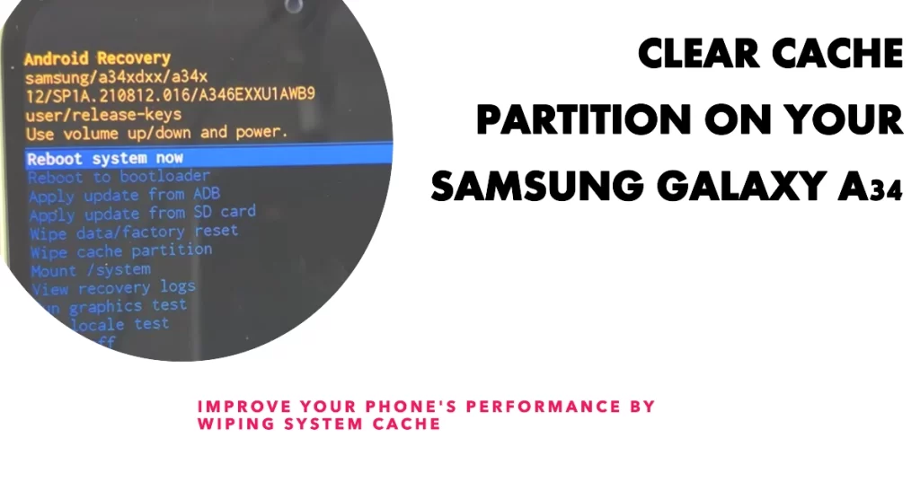 wipe cache partition on samsung galaxy a34
