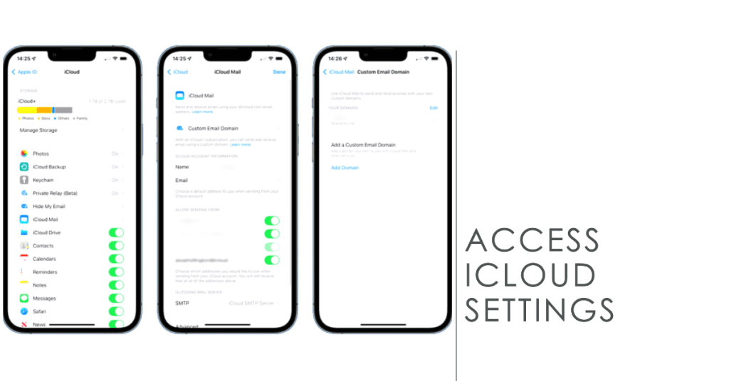 access icloud settings iphone 15
