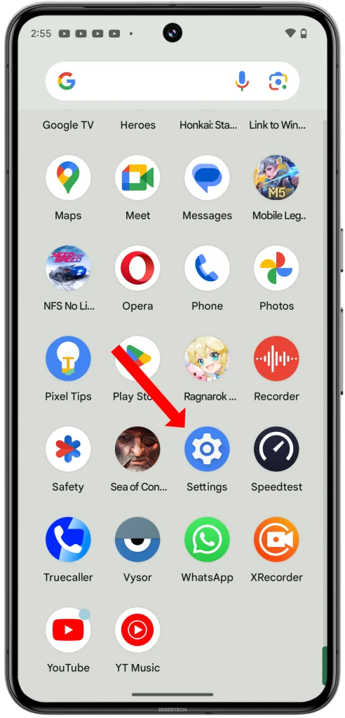 Open the Settings app on your Pixel 8 Pro. It's usually housed on the home screen or accessible through the app drawer.