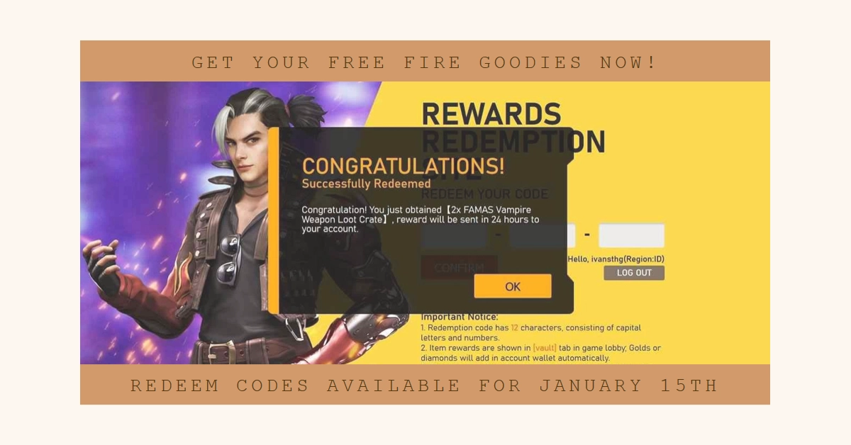 Claim Your Free Fire January 15th Goodies with These Redeem Codes!